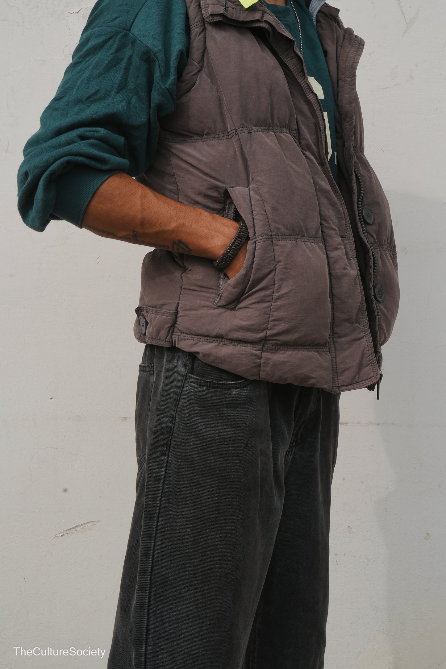 Puffed Padded Button-Up Vest