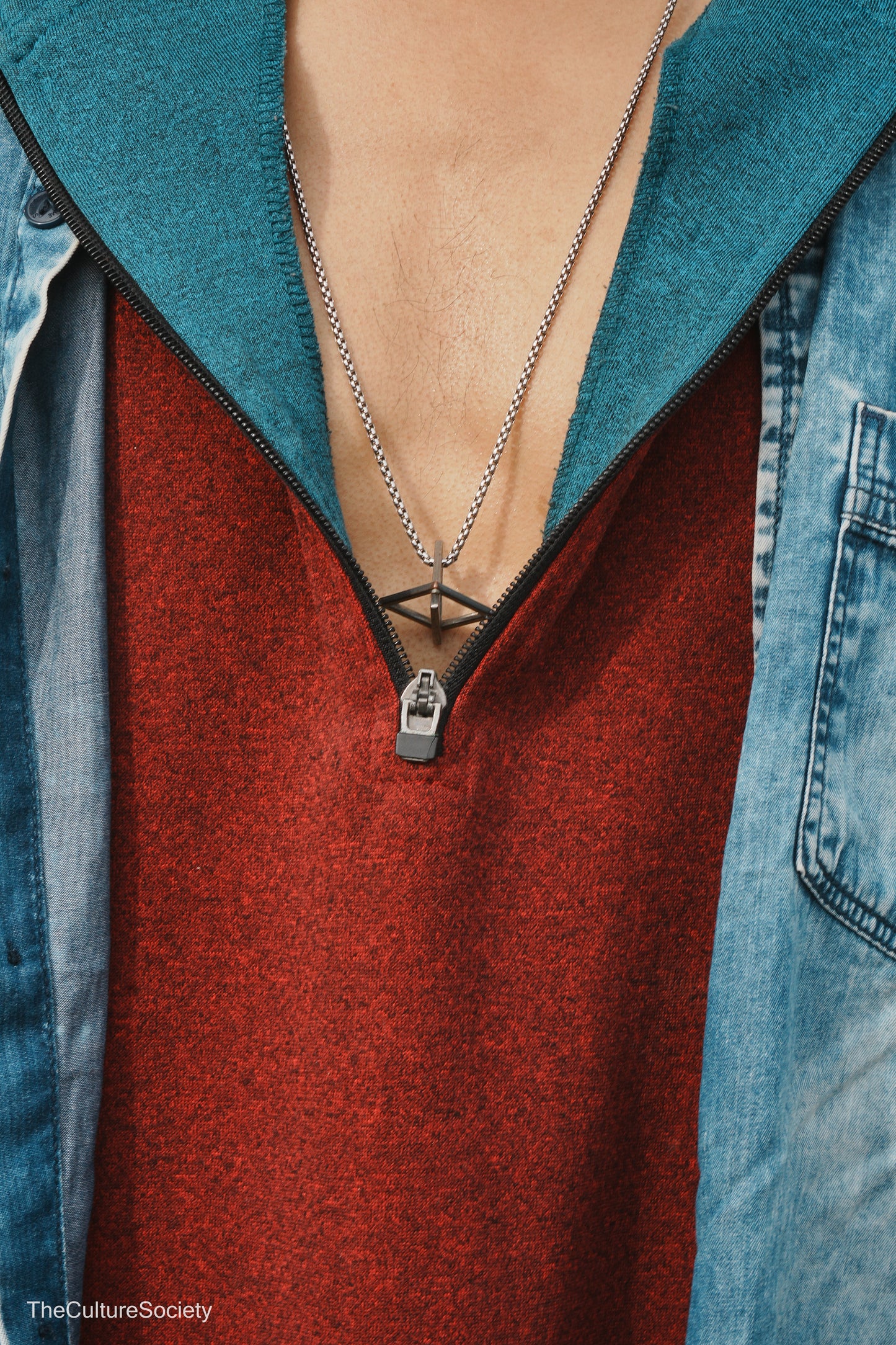 Red Zip-Up sleeveless hoodie