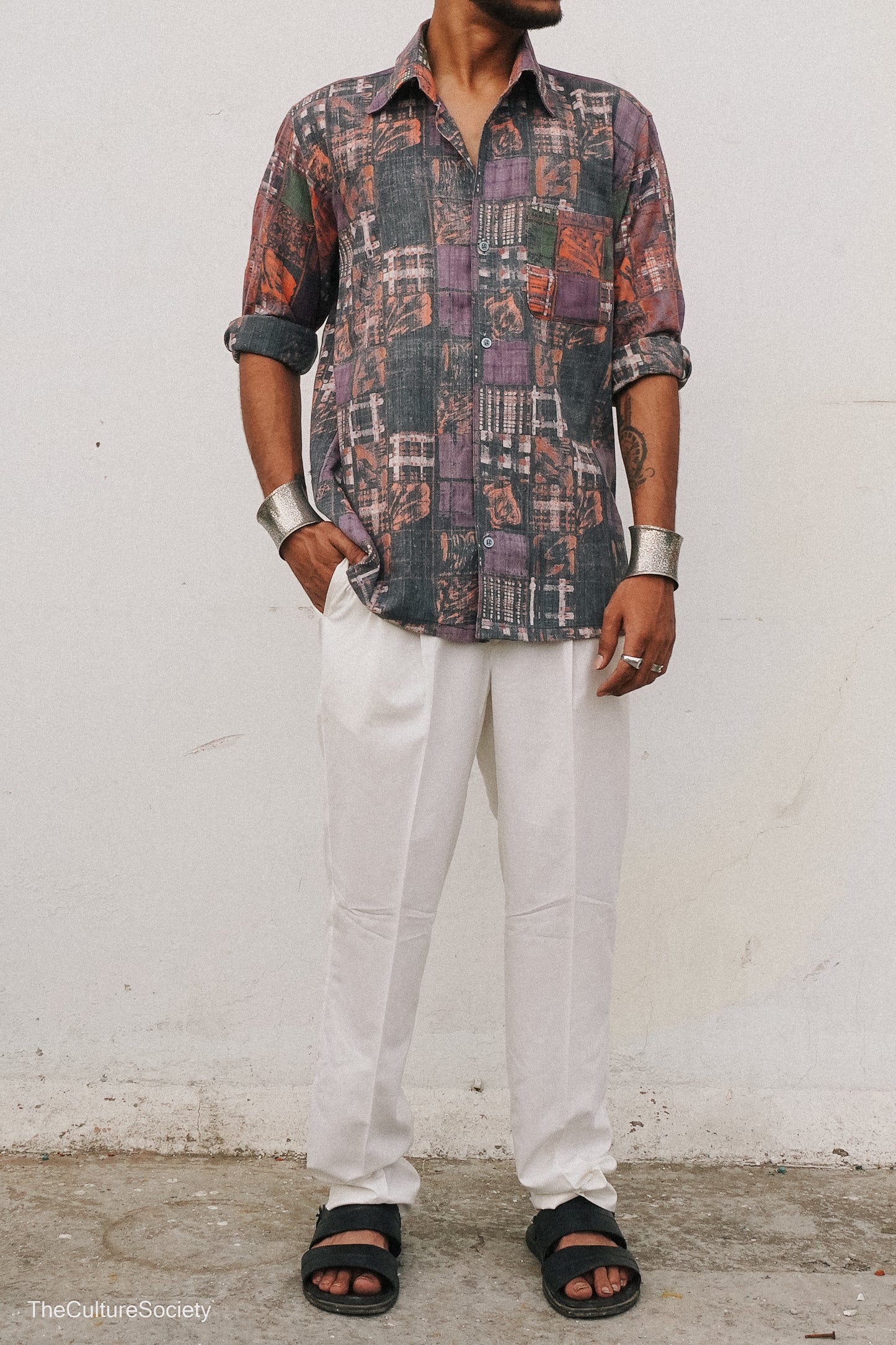 White Straight-Leg Cotton Pants