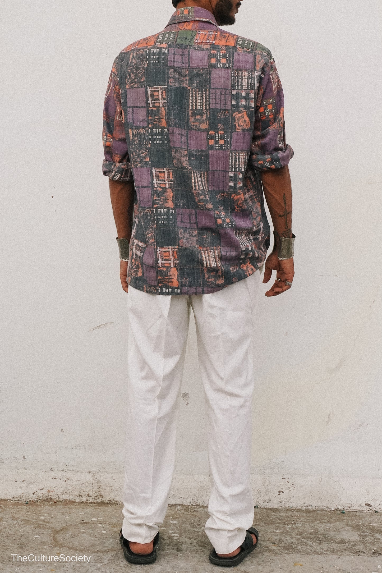 White Straight-Leg Cotton Pants