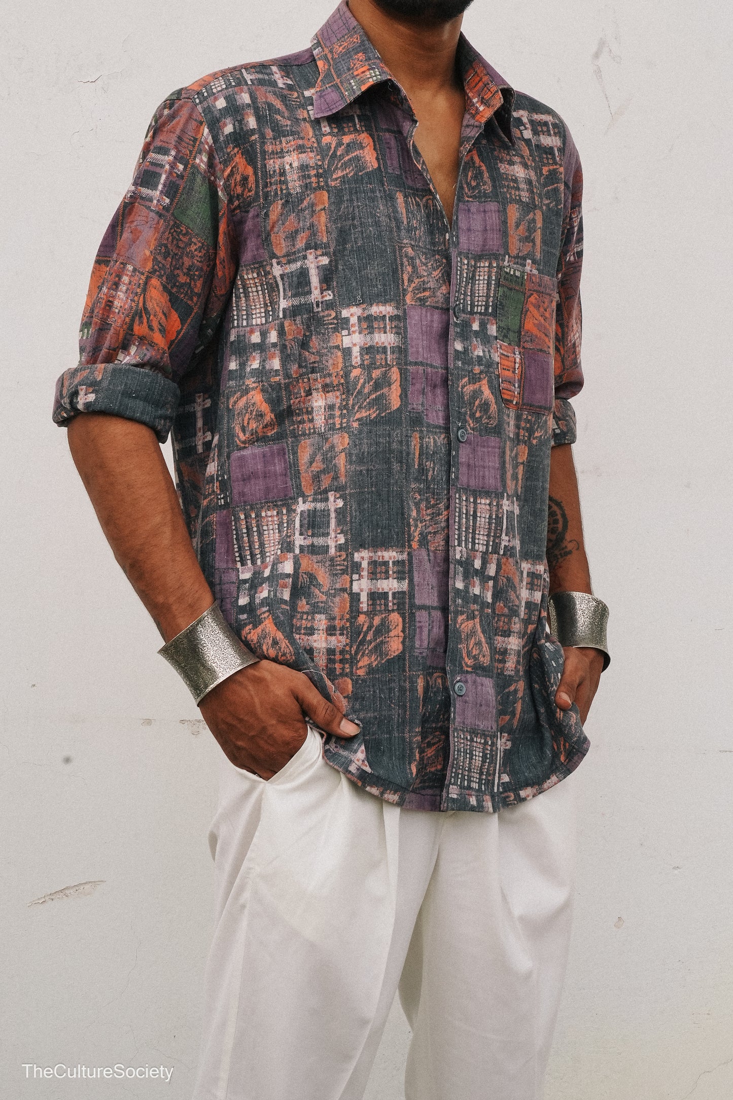 Multicolor Printed Button-Up Shirt
