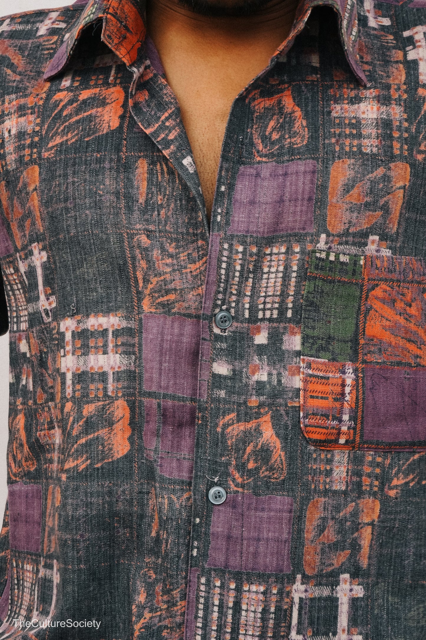Multicolor Printed Button-Up Shirt