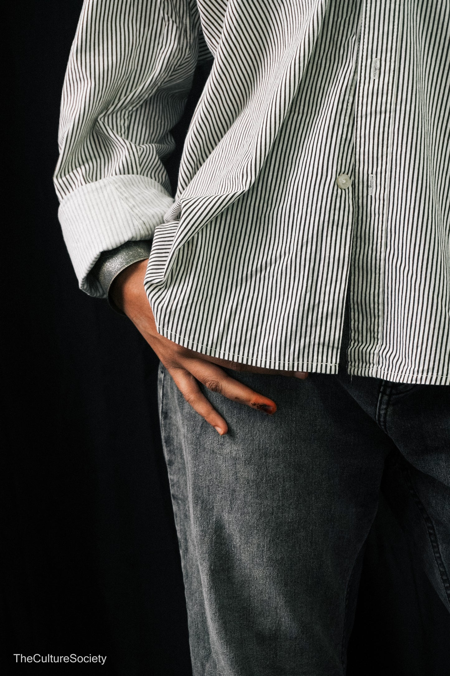 Faded black Straight-Leg Denim Jeans