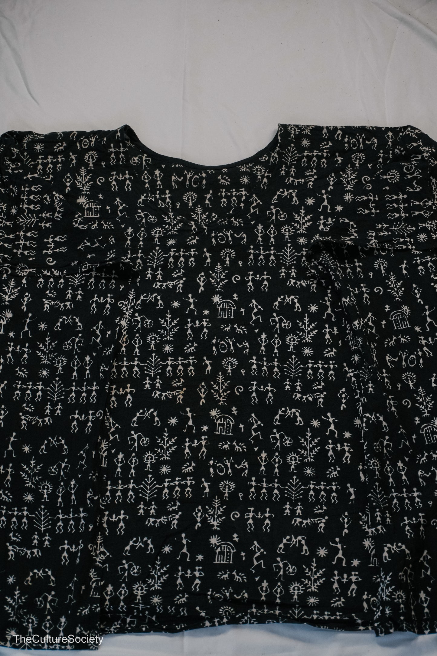 Black Symbolic Print Oversized Top