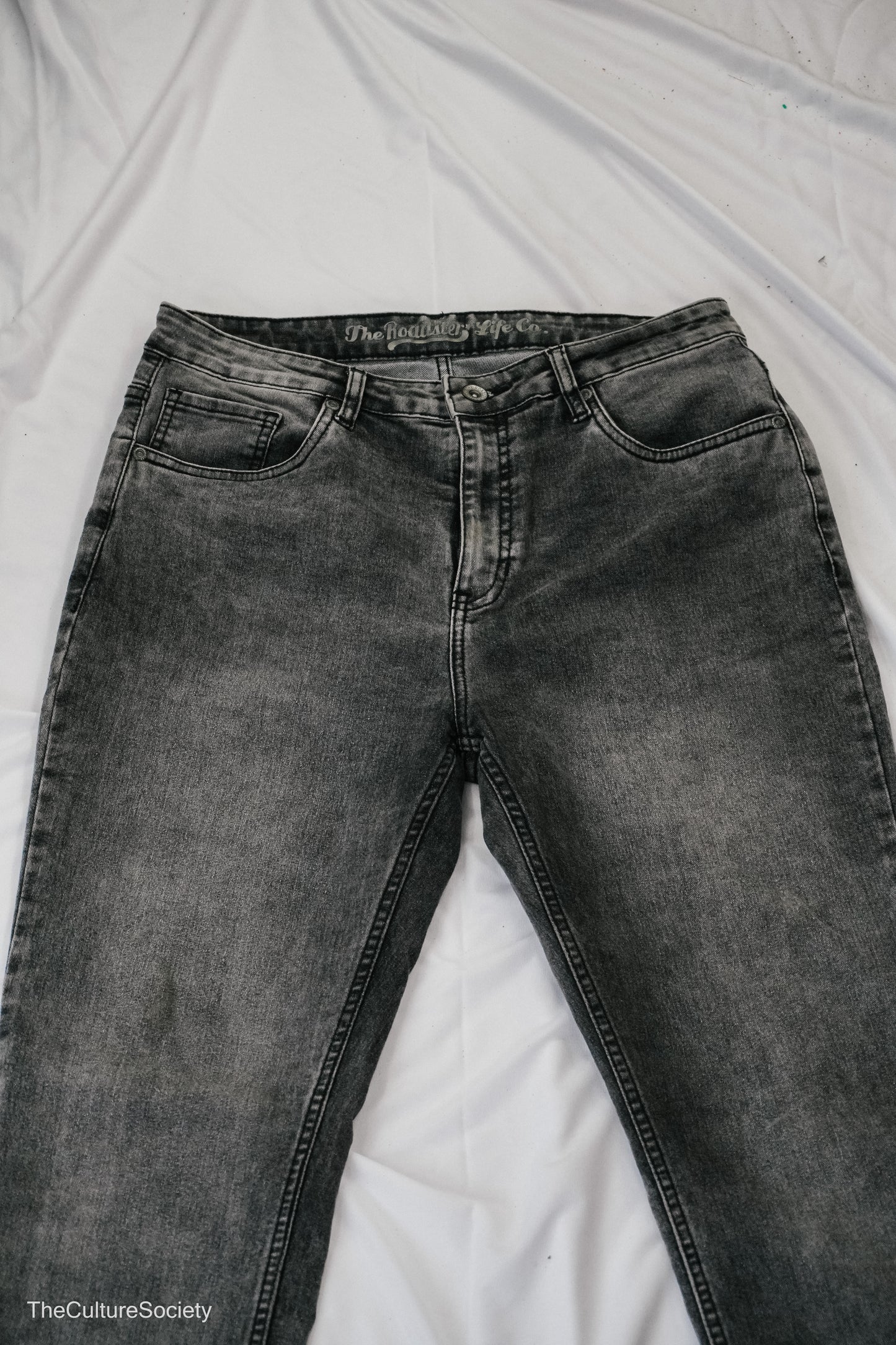 Faded black Straight-Leg Denim Jeans