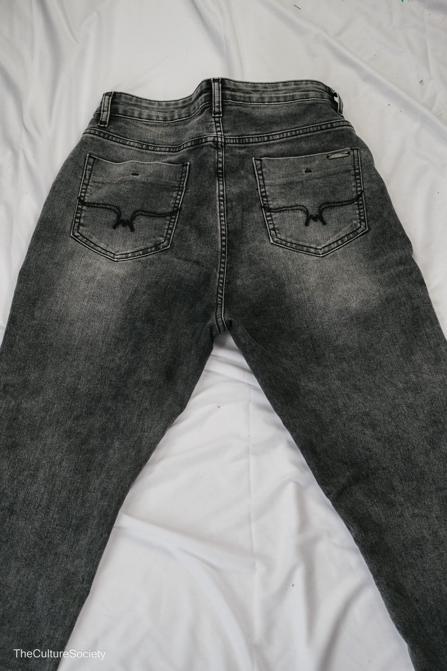 Faded black Straight-Leg Denim Jeans