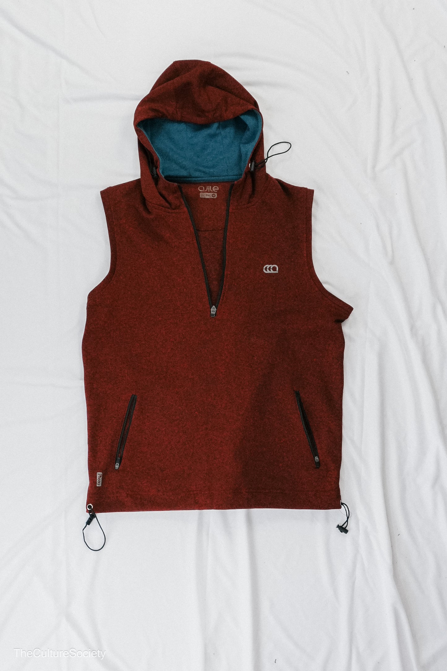 Red Zip-Up sleeveless hoodie