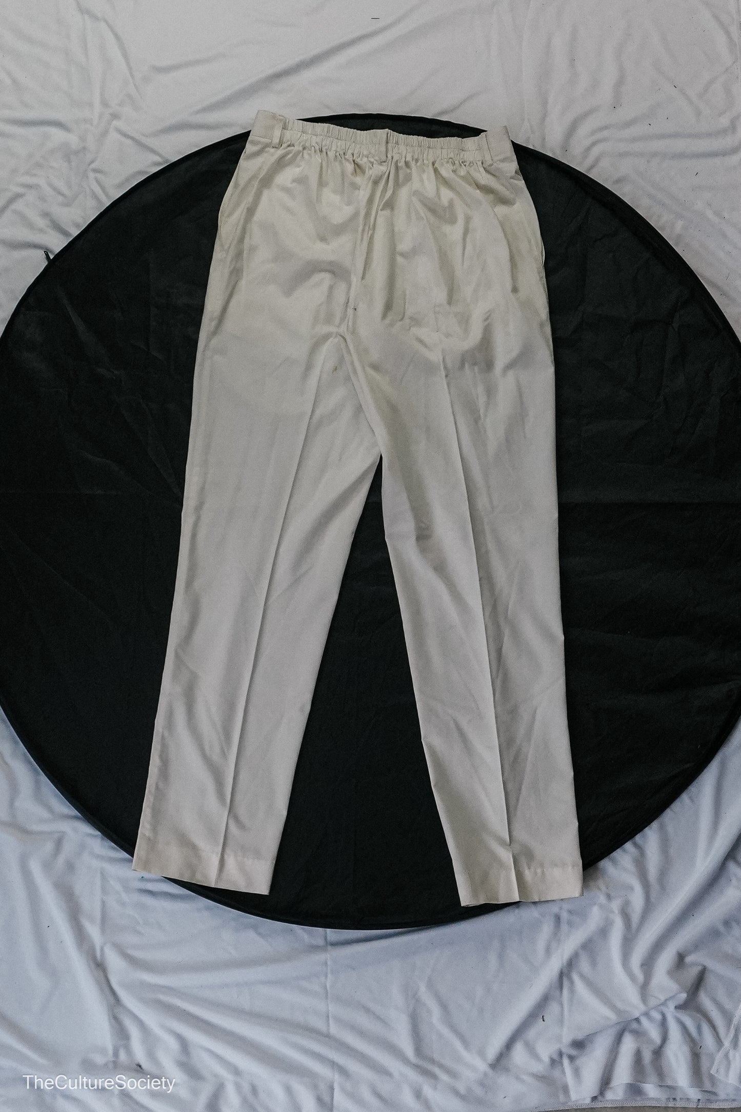 White Straight-Leg Cotton Pants