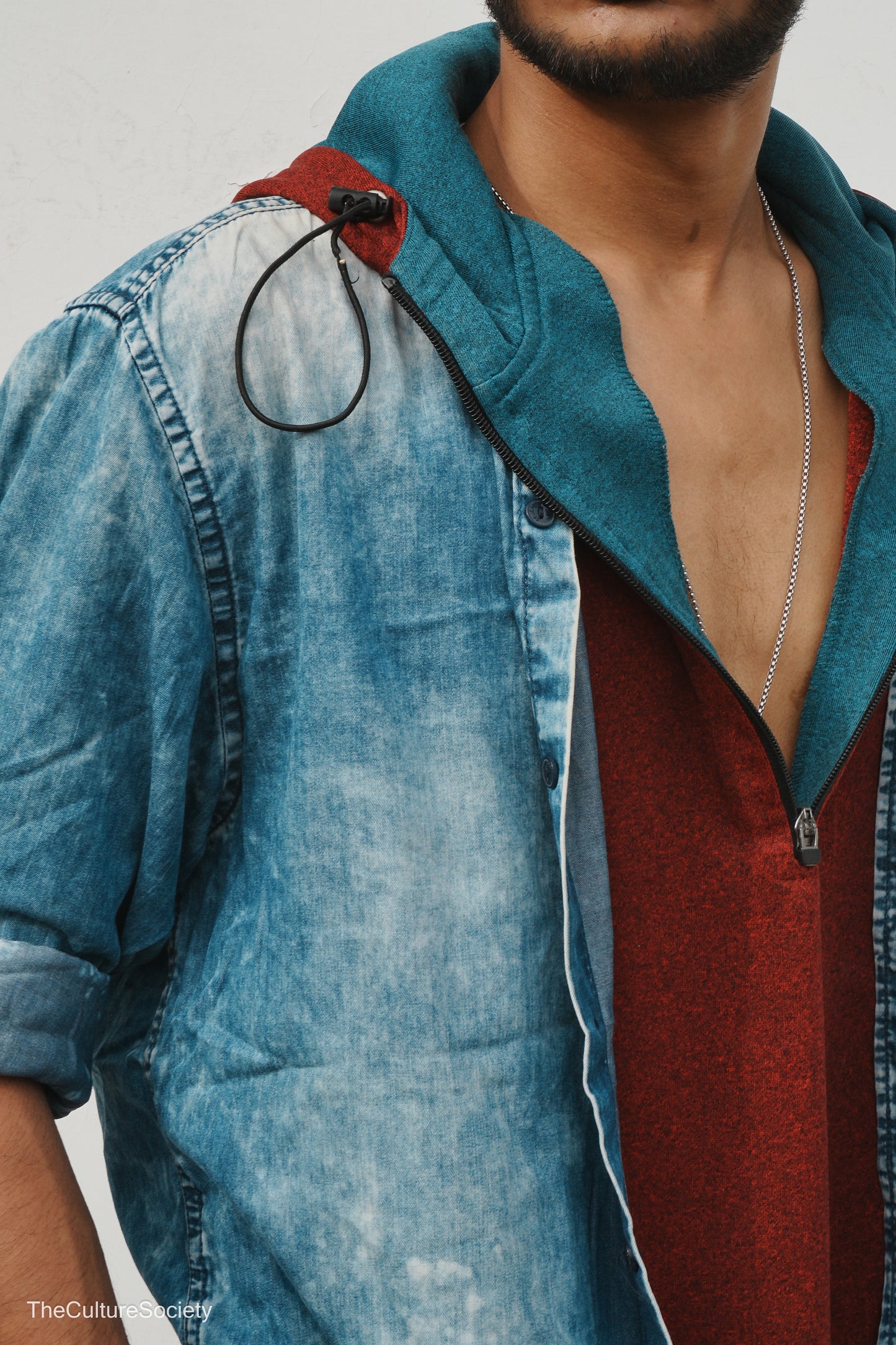 Red Zip-Up sleeveless hoodie