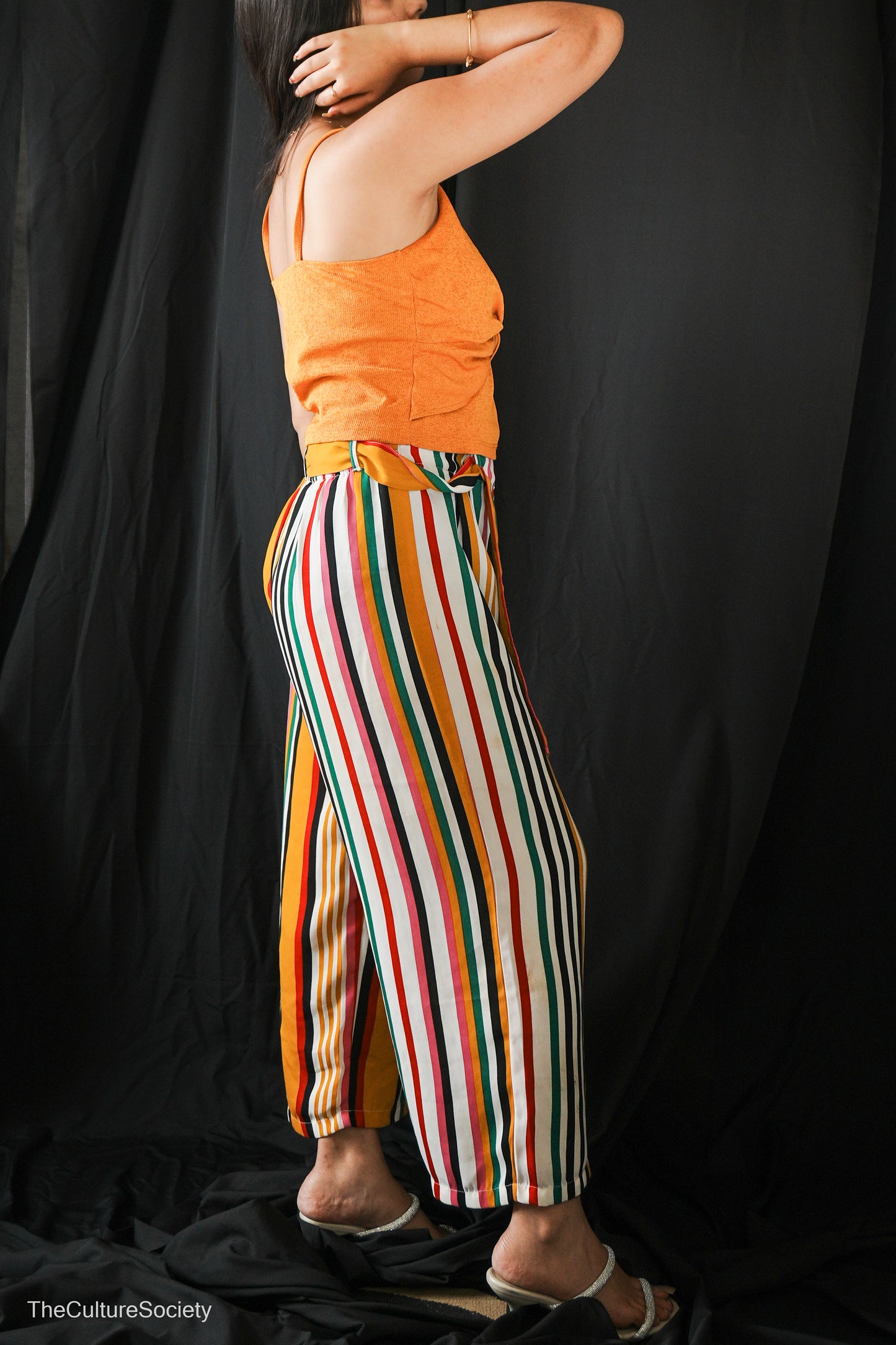 Orange Twist-Knot Sleeveless Top