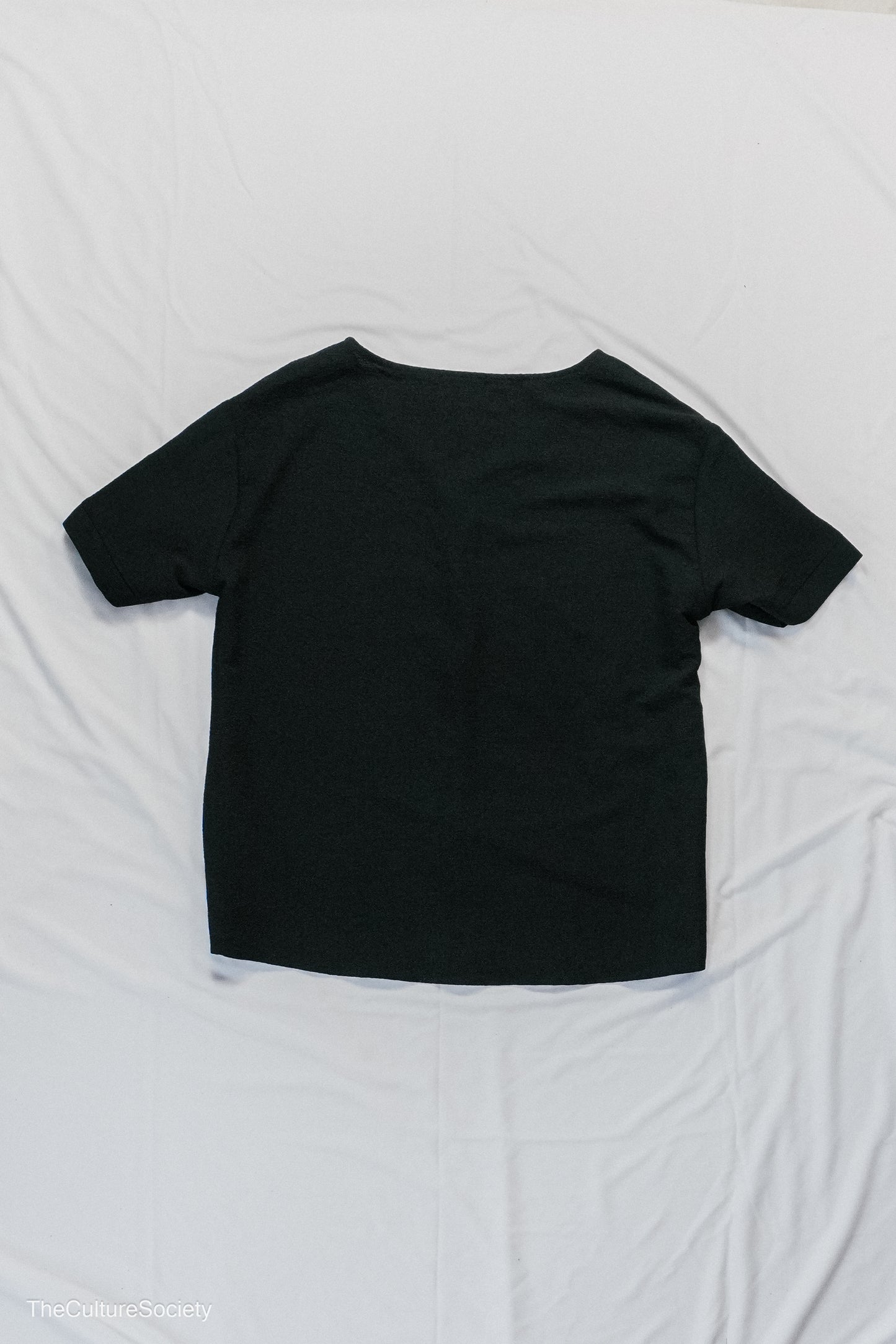 Black Short-Sleeve Button-Up Shirt