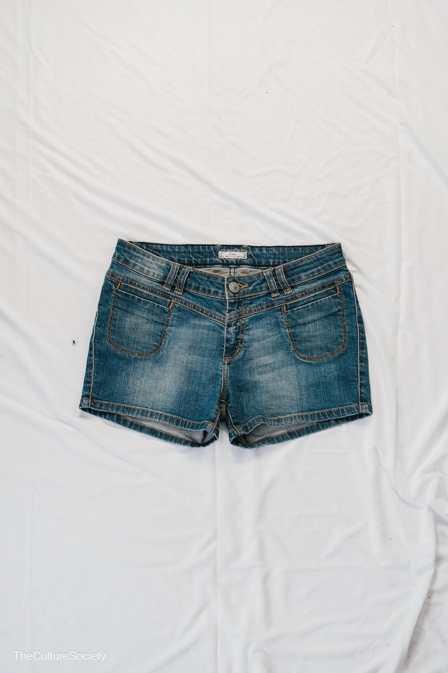 Blue High-Waisted Denim Shorts