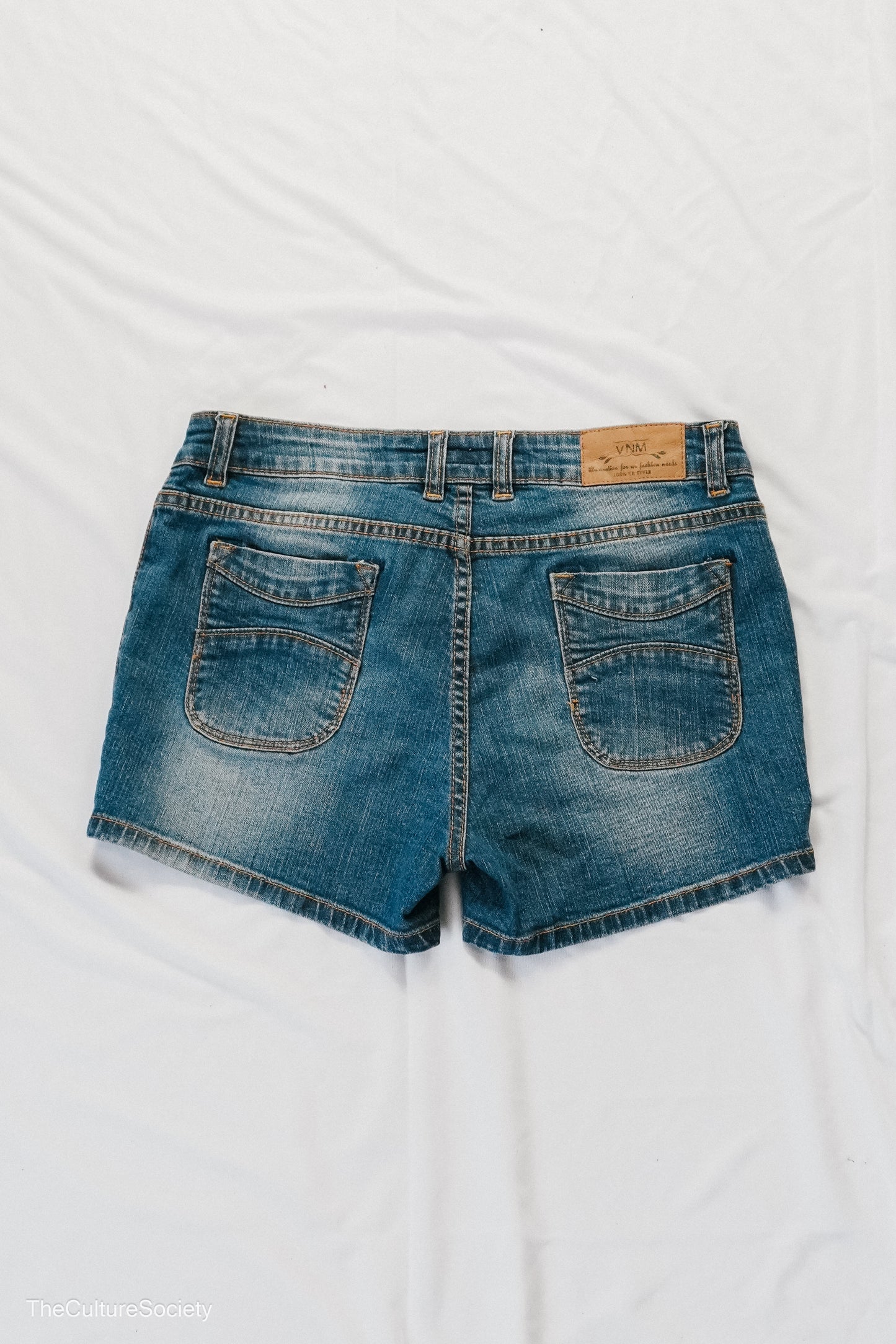 Blue High-Waisted Denim Shorts