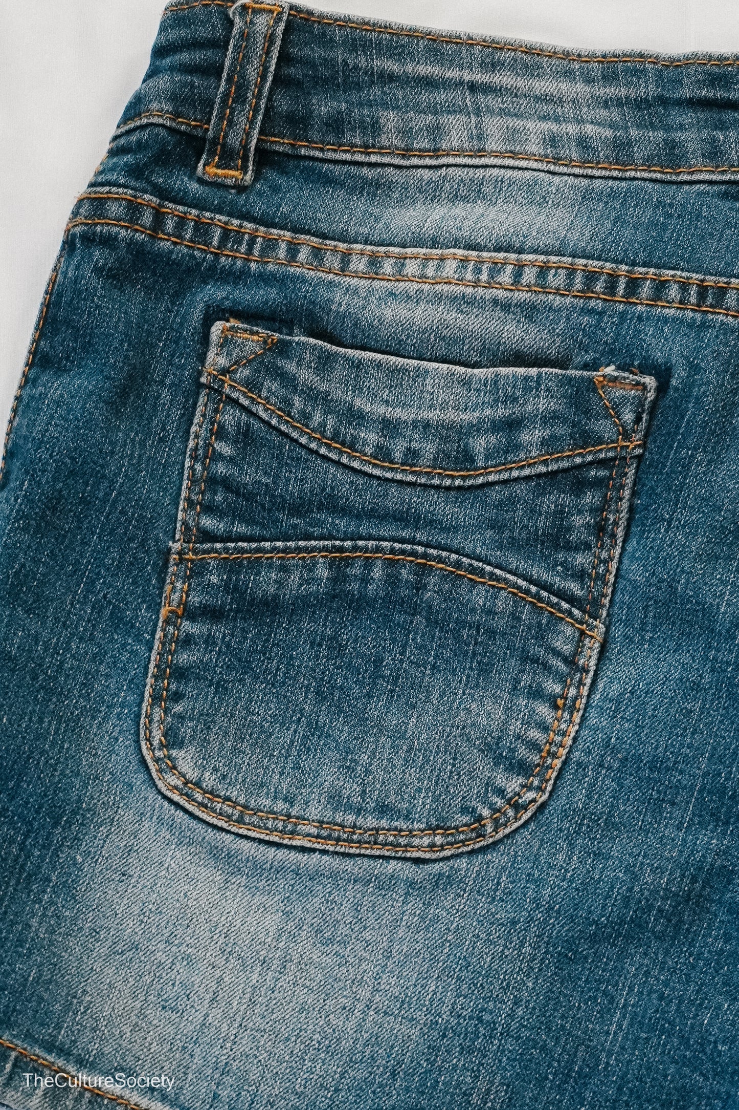 Blue High-Waisted Denim Shorts