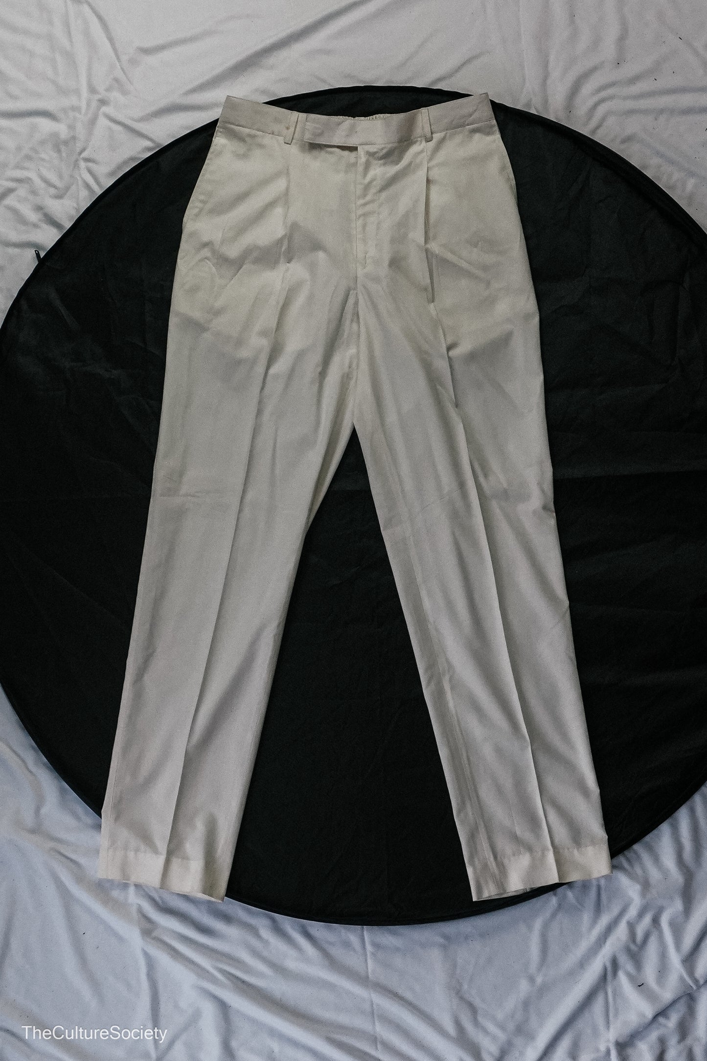 White Straight-Leg Cotton Pants